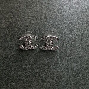 Silver Crystal Stud Earrings